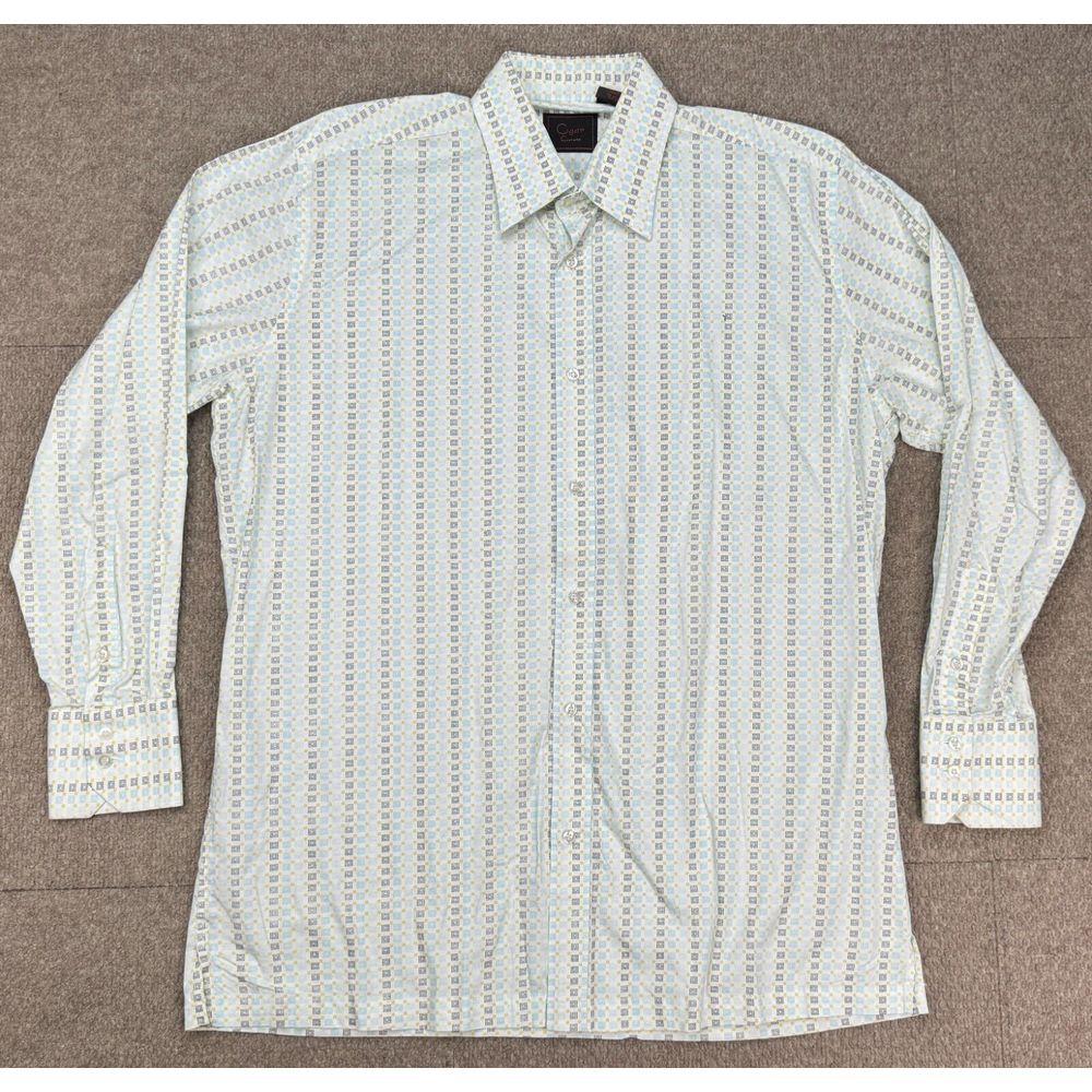 Cigar Couture Button Up Long Sleeve Check Dress Shirt Size Large‎